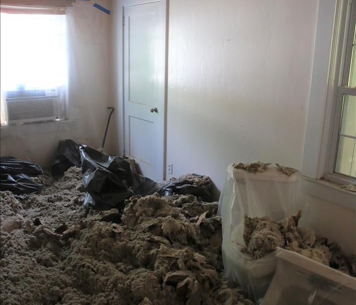 A room filled with ceiling insulation