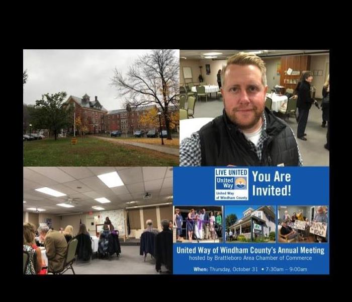 collage of pictures from an annual meeting for the United Way of Windham County