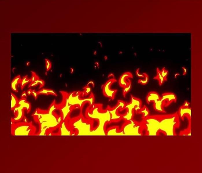 animation of fire with a red background